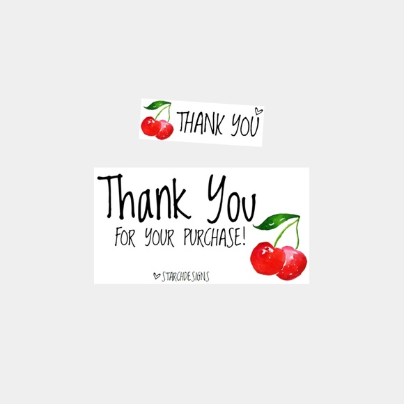 Other - 31. 🍒 Cherries Personalized Package Inserts | Stickers Combo